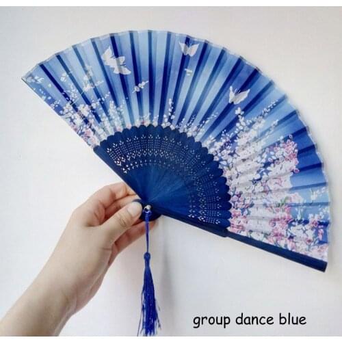 1Pcs Japanese Bamboo Folding Fan Pattern Fashion Chinese Vintage Retro Style Cherry Blossom Pocket Hand Fan Art Craft Gift
