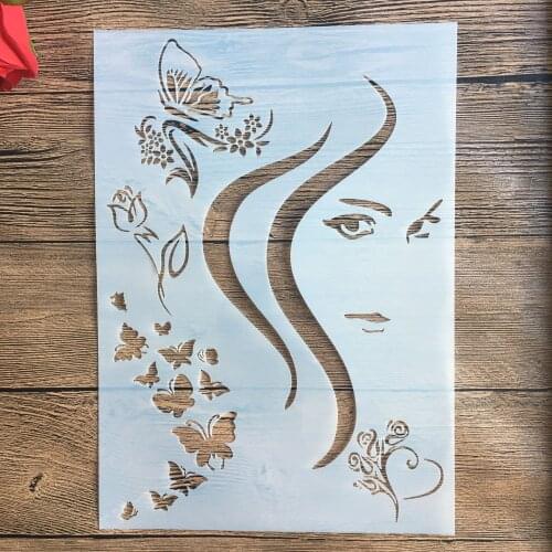 A4 29 * 21cm Rose DIY Stencils Wall Painting Scrapbook Coloring Embossing Album Decorative Paper Card Template,fabric, wall