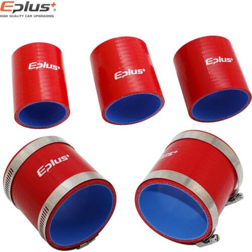 EPLUS Length 76mm Silicone Tubing Hose Intercooler Turbo Intake Pipe Coupler Hose Universal Straight Multiple Sizes Red