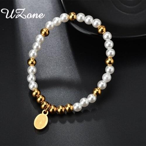 UZone Maria Pendant For Praying Women Bracelets Stainless Steel Accessories Elastic On Hand Female Jewelry