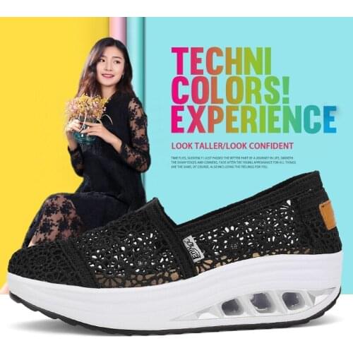 Sneakers Women Lady Shoes New Breathable Platform Lace Shake Shoes