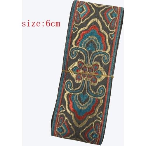 10yards/lots Woven Jacquard Ribbon Trims geometric totem pattern for curtain and clothing accessory size 6cm LS-2675