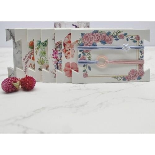12x8cm DIY Handmade jewelry headband package tag card marbling flower printed hair ornaments packing card 50pc