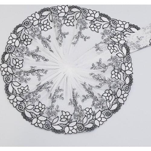 18CM 5 yards High Quality Lace Trim Embroidery Lace Fabric Mesh Lace Ribbon Tulle Guipure Cord Lace Sewing DIY Doll Cloth