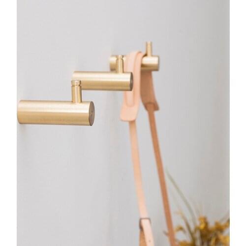 2PCS Brass Hooks Wall Door Clothes Coat Hat Hanger Kitchen Bathroom Rustproof Towel Hooks JF1904