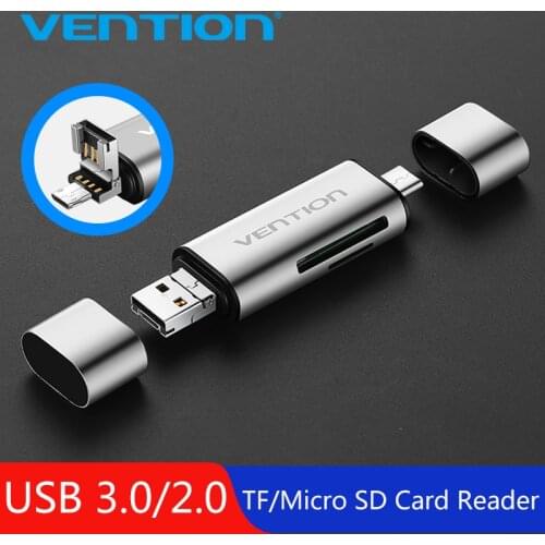 Vention Micro SD Card Reader Adapter Type C Micro USB SD Memory Card Adapter for MacBook Laptop USB 3.0 SD/TF OTG Card Reader