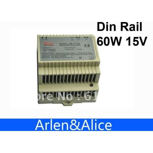 60W 15V Din Rail Single Output Switching power supply