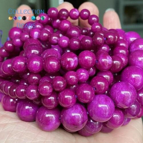 Natural Purple Sugilite Jades Stone Loose Round Beads for Jewelry Making 6-12mm Spacer Beads Diy Women Bracelets Accessories 15"
