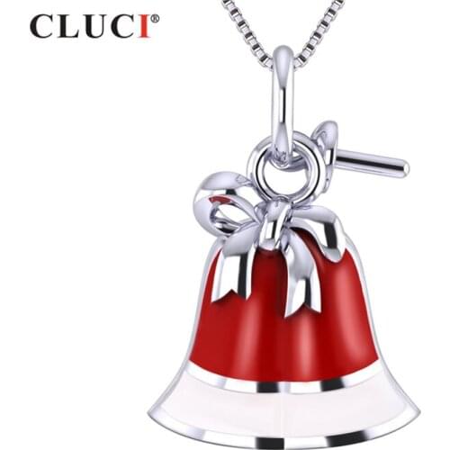 CLUCI Christmas Bell Women Necklace Bracelet Pendant Sterling 925 Sliver Lovely Christmas Gift Pendant SP389SB