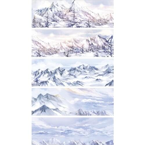 1 Loop 5cmx70cm Snow Mountain Scenery Decorative Masking Tape
