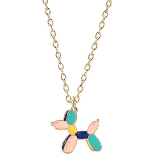 DIY Cute Bubble Dog Animal Pendant Choker Fashion Lady Necklace Alloy Metal Clavicle Chain Female Jewelry Gift 2020 New