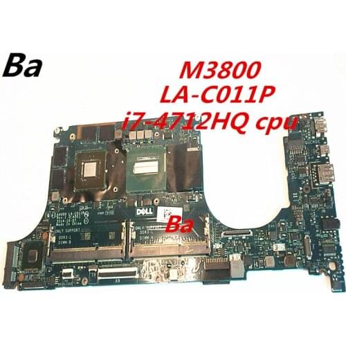 For Dell Precision M3800 Laptop motherboard I7-4712HQ CPU independent graphics card LA-C011P motherboard completed testing