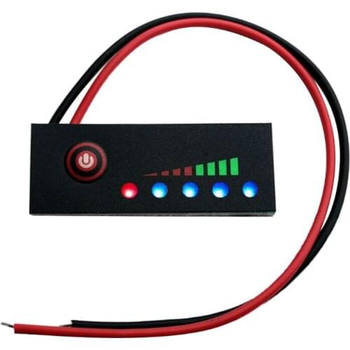 T8DA Electric Quantity Detector Gauge Tester Battery Capacity Indicator Meter Voltage Meter Lead-Acid Lithium Ion Monitor 12V