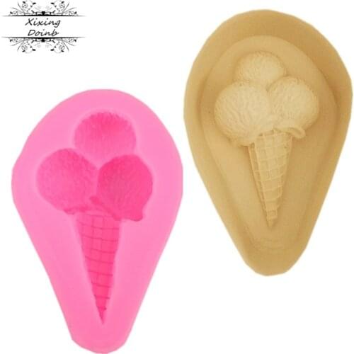 DIY three ball ice cream shape cake decoration mold fudge chocolate silicone mold candy dessert tool