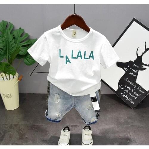 Baby Boys Fashion Summer Clothing Sets Children T-shirt And Shorts 2Pcs fashion brand Suit Cotton Toddler Twinset 2-6years