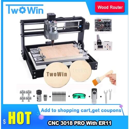 CNC 3018 Pro Laser Engraver Wood Router GRBL ER11 DIY Mini Engraving Machine for PCB PVC with Offline Controller