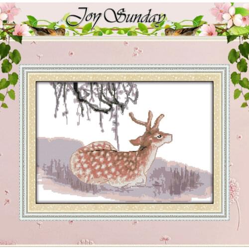 Deer Patterns Counted Cross Stitch DIY 11CT 14CT Cross Stitch Set Wholesale Animals Cross-stitch Kits Embroidery Needlework