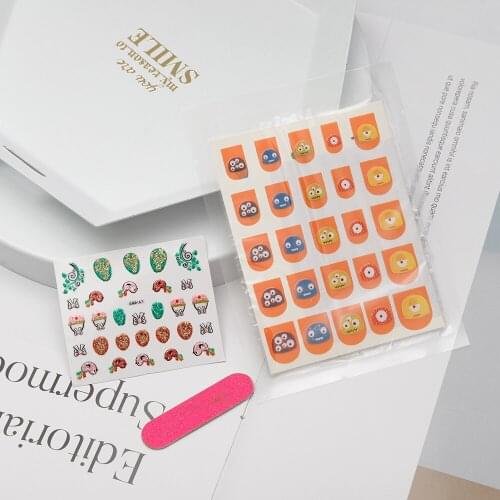 New Cute Nail Stickers Cartoon Animal Lovely Nails Fruit Fall Butterfly Decal Manicure Tattoo Nails Art Decoration DIY Manicures
