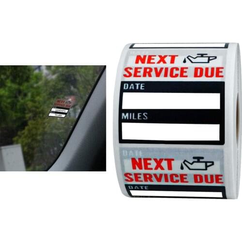 Auto Maintenance Service Due Reminder Oil Change Maintenance Service Reminder Stickers Low-Tack Adhesive Labels