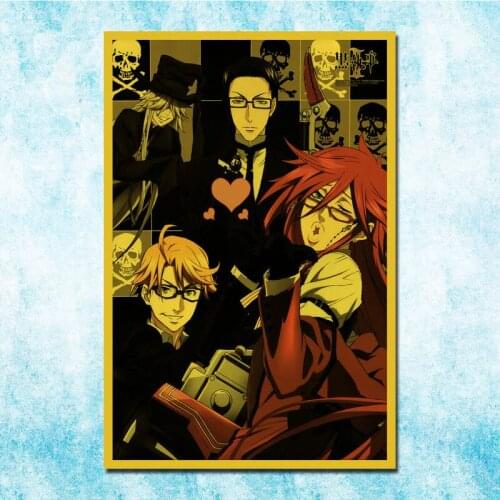 Japanese Anime Black Butler Poster Art Silk Canvas Retro Print For Home Room Decor Wall Stickers-017