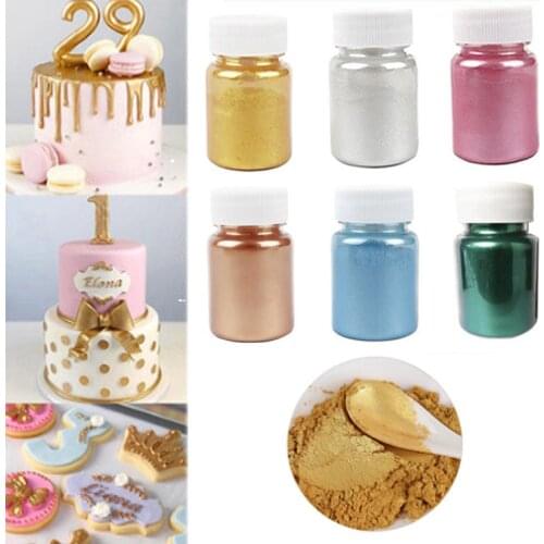 2Pcs Edible Gold Powder Mousse Cake Fondant Macaron Chocolate Decoration Glitter Powder Silver Pearl Powder Baking Color Dust
