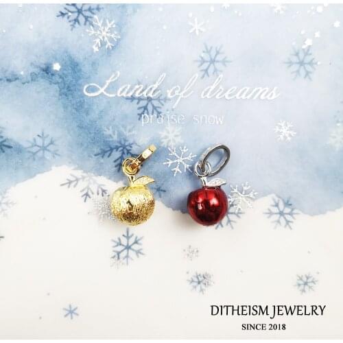 Pendant Apple Red and Golden 925 Sterling Silver 2021 Brand New Fine Jewelry Accessories Lucky Perfection Gift For Women Girls