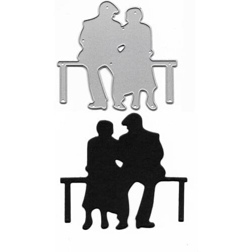 Character Metal Cutting Dies For Scrapbooking New 2021 Elderly Couple Mold Embossing Folder DIY Stencil Clear Stamps And Dies