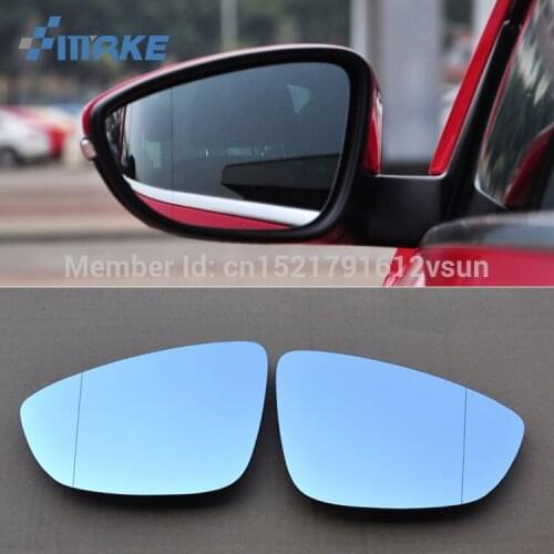 SmRKE 2Pcs For Volkswagen Beetle Rearview Mirror Blue Glasses Wide Angle Led Turn Signals light Power Heating