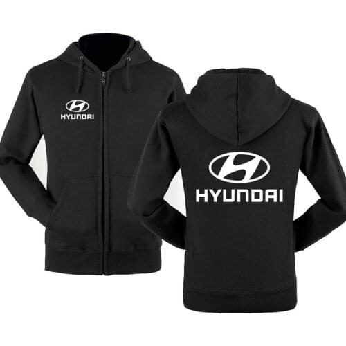 Men Jacket Hyundai Car Logo Print Sweatshirt Spring Autumn Fleece Cotton Zipper Hoodies HipHop Harajuku Fashion Male Clothing