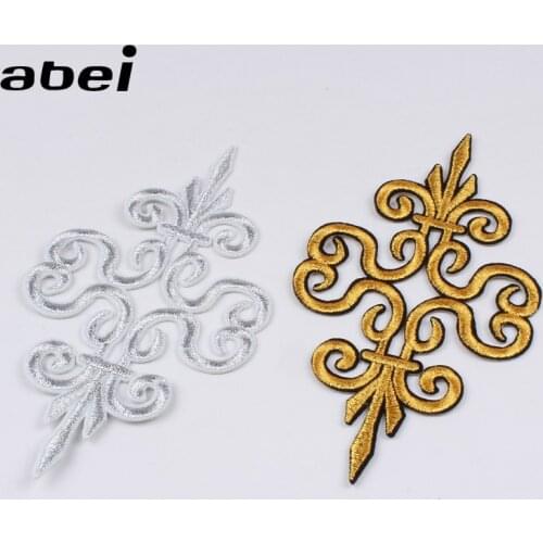 5pcs/lot DIY Embroidered Patch for Cosplay Weddig Party Dress Iron On Gold Silver Stickers Sewing Backpack Hats Jeans Coat Badge