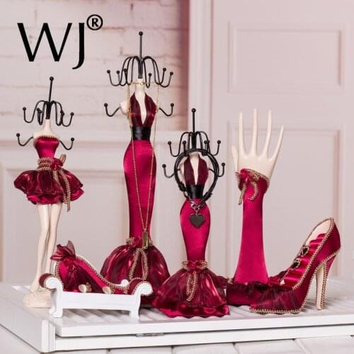 Upscale Princess Model Wedding Jewelry Display Stand Holder Earrings Ring Necklace Present Hand Bust for Store Decorate Showcase