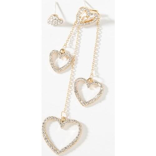 Punk 2019 Fashion New Earrings Gold Asymmetric Temperament Chain Love Earrings Ladies Gift Wholesale Hot Sale Earrings