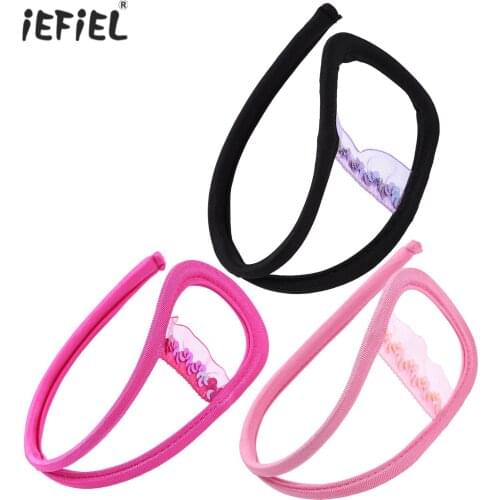 Womens Hollow Out Strapless Underpants Sequins Lace Trimming Invisible Thongs Sexy C-string Briefs Erotic Lingerie Underwear