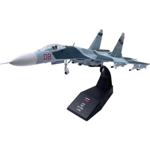 1:100 Airplane Miniature Models Russian Airlines Sukhoi Su-27 Plane Flanker Aircraft Diecast Heavy Fighter Model Home Decor