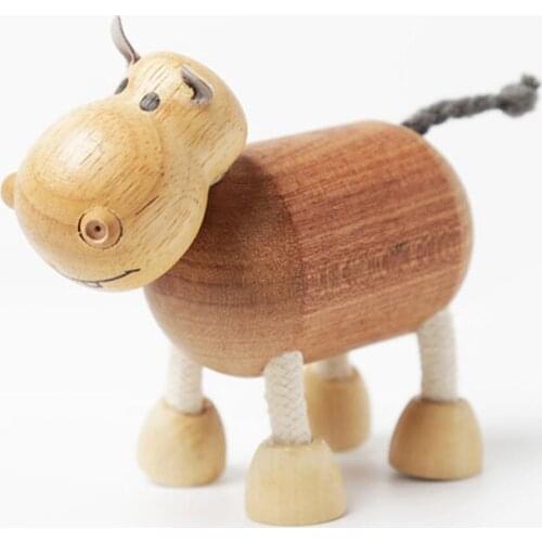 1pcs Solid Wood Animal Doll Elephant Crocodile Giraffe Crocodile Animal Figure Toys Quality Wooden Toy Animal Model Figure Toys