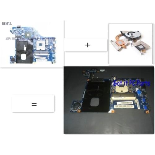 BiNFUL 100% SUPER 48.4SG01.011 G580 Replacement laptop motherbord +Heatsink = FOR lenovo G580 48.4sg06.011 laptop motherboard