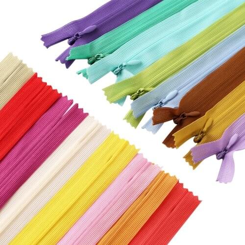 3# 10pcs Invisible Nylon Coil Zippers For Cloth Close-end Auto Lock Home Textile Zipper Craft Handcraft Sewing Cloth Accessorie