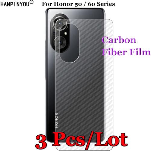 3 Pcs/Lot For Huawei Honor 50 Pro SE 3D Non-slip Clear Carbon Fiber Back Film Screen Protector Protective Sticker (Not Glass)