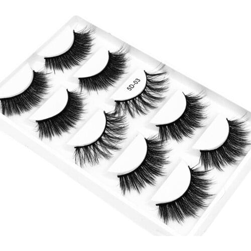 5 pairs of mink eyelashes dramatic false eyelashes 5D multi-layered lengthened thick false eyelashes