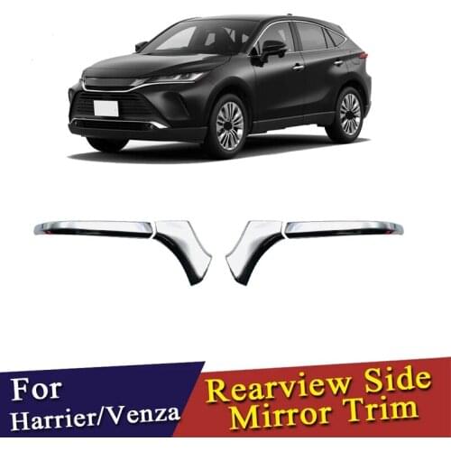 RHD Car Side Rearview Mirror Chrome Strip Trim for Toyota Harrier 2020 2021