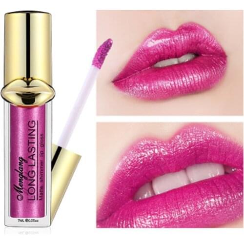 12 Colors Metallic Shimmer Glitter Lip GLoss Matte To Glitter Liquid Lipstick Waterproof Diamond Pearl Colour Lip Gloss Make Up