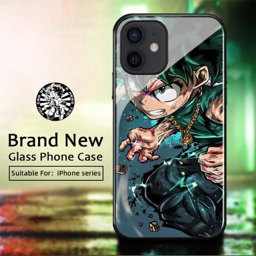 Anime Midoriya Izuku Case For iphone 12 Pro 12MINI 11 11Pro Max 6 6s 7 8 Plus X XR XS Max SE2020 Phone Case Tempered Glass Case