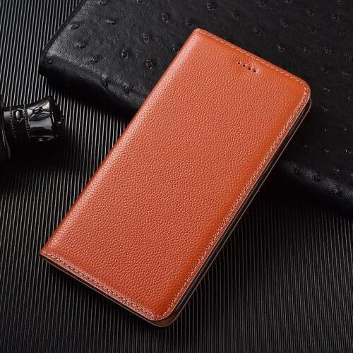 For Redmi Note 10 5G Cover Luxury Litchi Pattern Genuine Leather Flip Cases For Xiaomi Redmi Note10 Note 10S 10 Pro Max Case