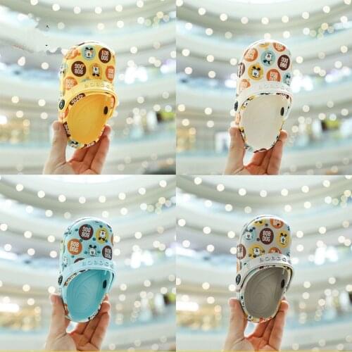 Childrens New sandals boys and girls jelly shoes 1-5 years antiskid slippers Kids lovely printing beach sandals SO004