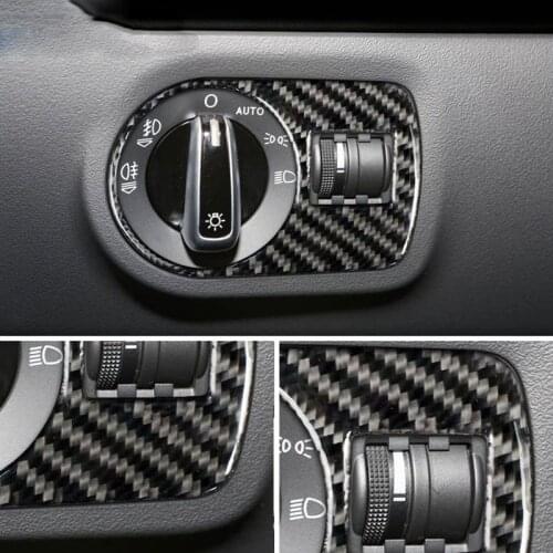 For Audi TT 8n 8J MK1 2 3 TTRS TTS Accessories Car Styling 3D Sticker Carbon Fiber Car Headlamp Switch Trim 2008 10 11 12 13 14
