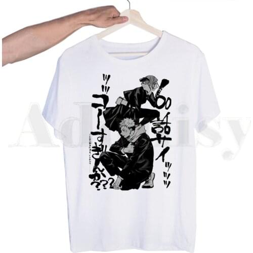 Japanese Anime Jujutsu Kaisen Yuji Itadori Graphic Ullzang Short sleeves T-shirt Men Print T shirt Men Tops Tees Mens T-shirt