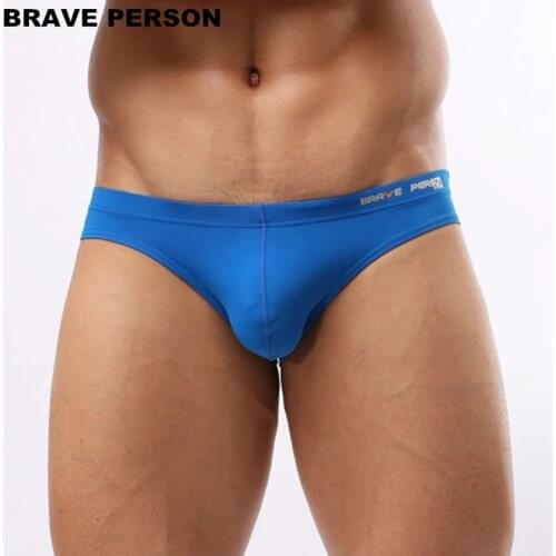 BRAVE PERSON Mens Sexy Underwear Breathable Bikini Briefs Male Nylon Lingerie Panty BJ1129