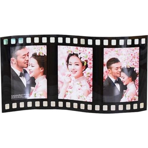 Creative Cinefilm Shaped Desktop Photo Frame Glass Picture Frame with Three Boxes GPF005-3