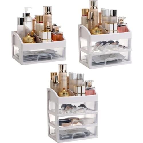 Makeup Organizer Box Transparent Cosmetic Drawer Jewelry Storage Holder Case Container Table Dresser Skincare Shelf