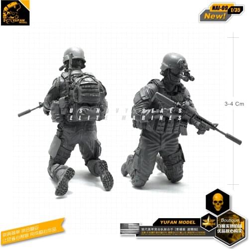 Yufan Model 1/35 Figure Model Accessories Kits Us Seal Sniper 2 Resin Soldier Model Unmounted Nai-09